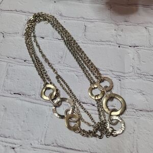 Premier Designs Milan Silver and Gold Chain and Circle Necklace
